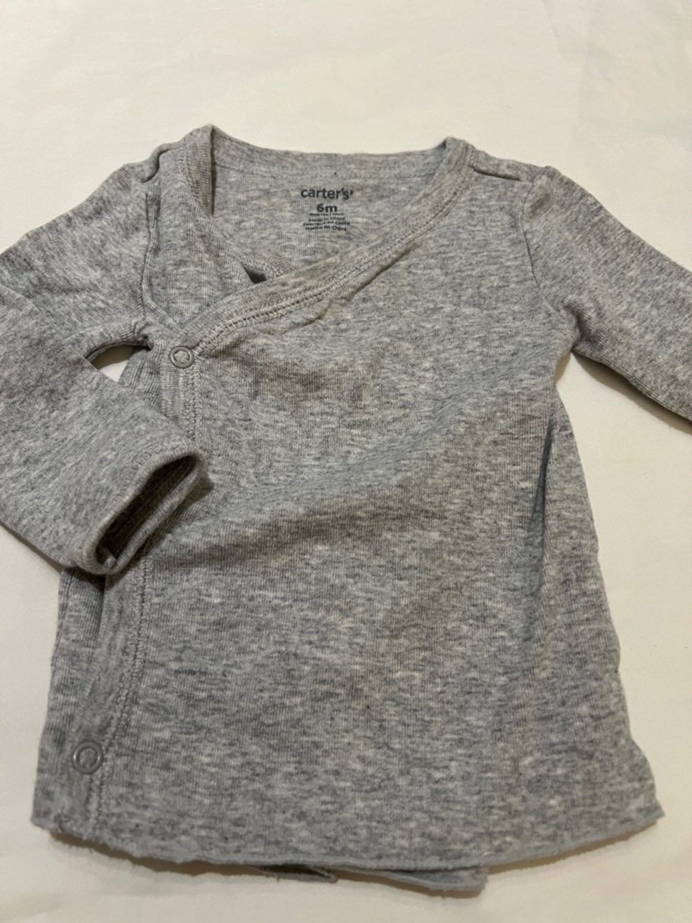 “Bundle 10/$13” Carter's 6M Heather Gray Wrap-Front Long Sleeve Tee shirt baby